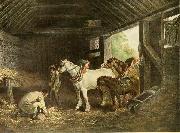 George Morland The inside of a stable